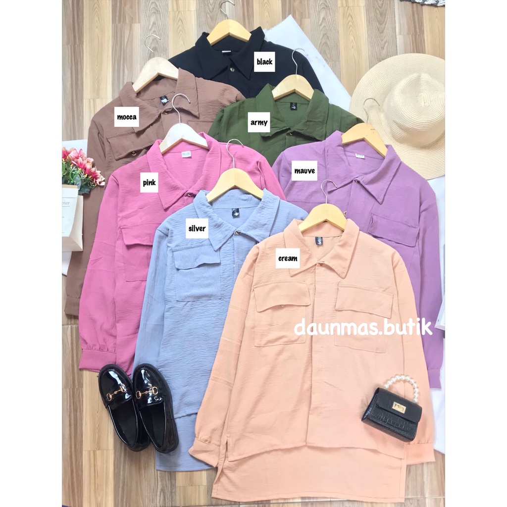 1KG MUAT 5PCS | KARINA BLOUSE OVERSIZE SHIRT TOP HITS OOTD ALA SELEBGRAM FASHION GROSIR WANITA TERMURAH