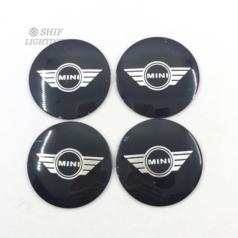 4 x 56mm MINI COOPER Logo Wheel Hub Center Caps Cover Emblem Badge Sticker Decal S Logo