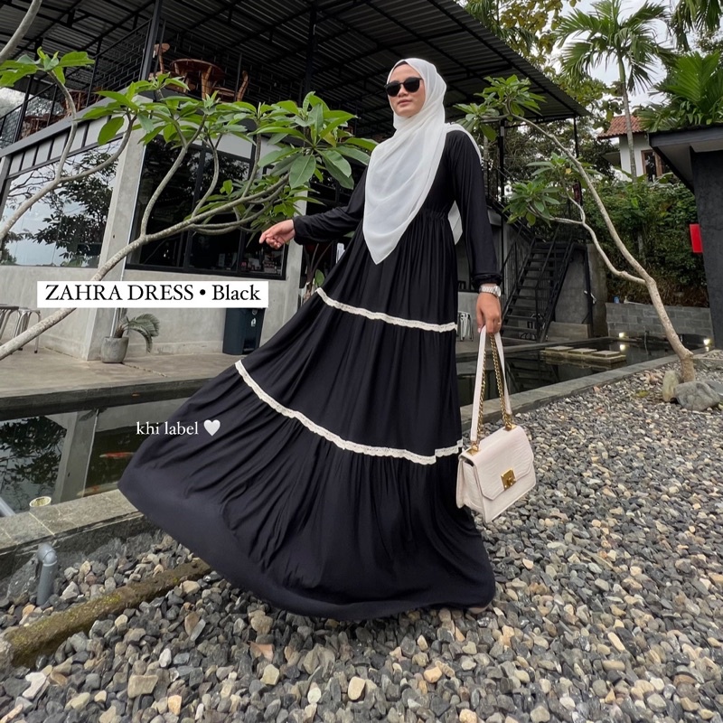 ZAHRA DRESS | Home Dress with Premium Lace | Gamis Renda Premium