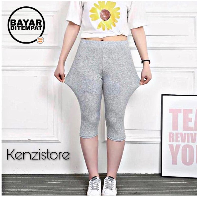 Legging Pendek Bahan Kaos 3/4 Standar &amp; Jumbo