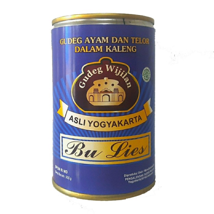

Gg01Hh Gudeg Kaleng Ayam Telur Wijilan Bu Lies - 300Gram Ds01Gkk