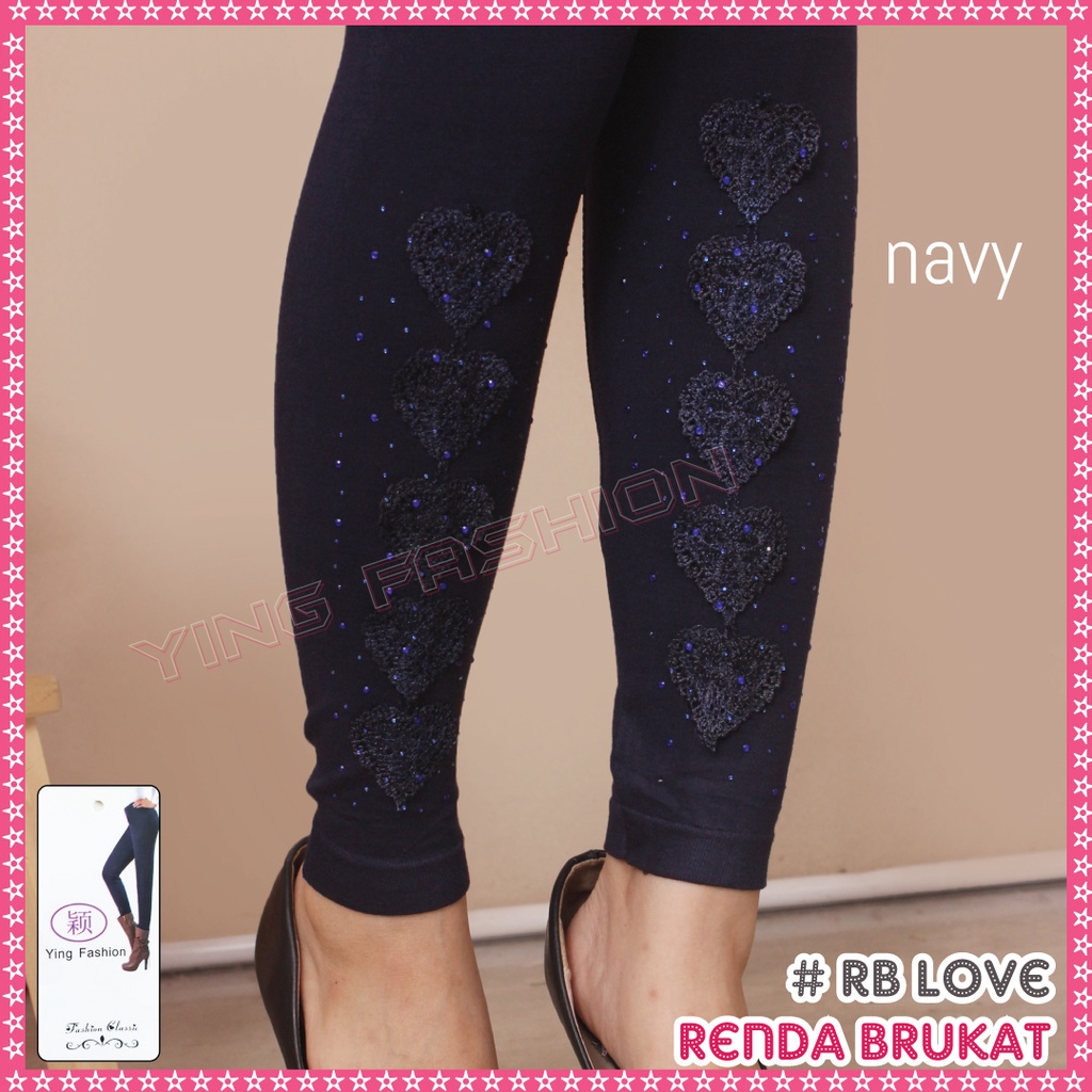 Legging Renda Brukat RB LOVE / legging import wanita  - legging brukat kaki wanita / renda brukat mutiara