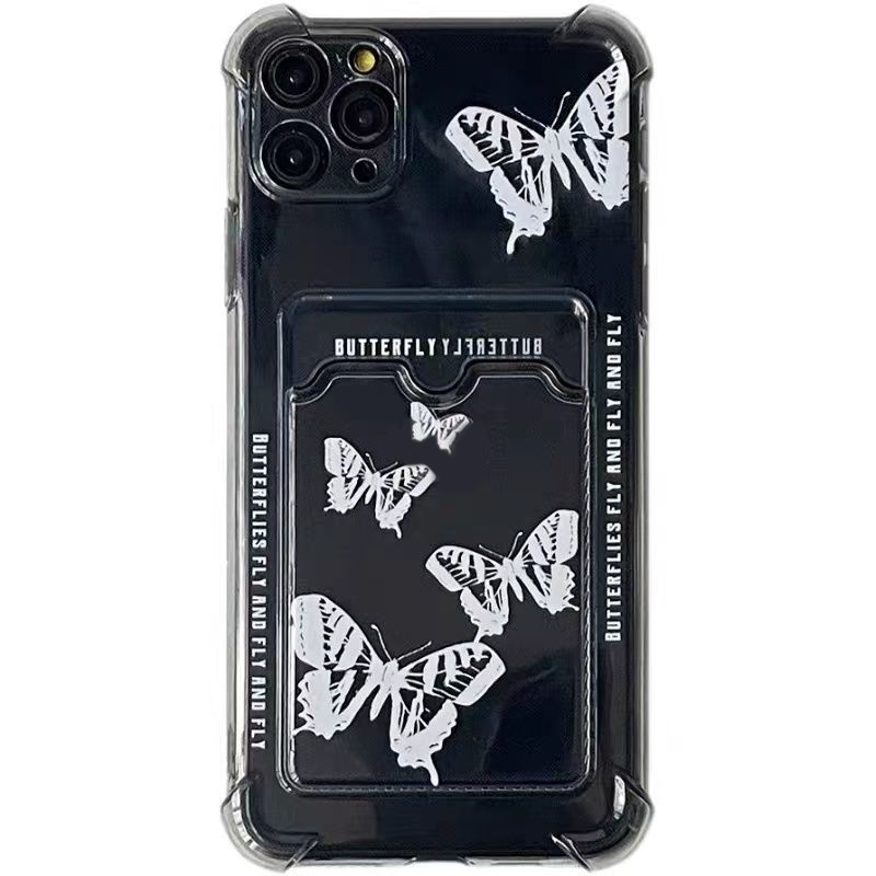 Soft Case Silikon TPU Transparan Shockproof Motif Butterfly Untuk IPhone 13 12 Mini 11 10 Pro XS Max X XR 8 7 6 6S Plus SE 2020