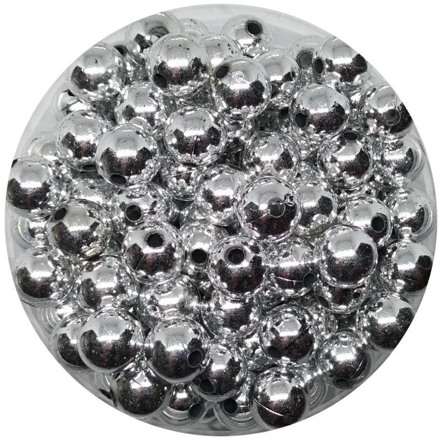 [50 gram] Manik / mote bulat emas / perak 3mm, 4mm, 5mm, 6mm, 8mm, 10mm, 12mm