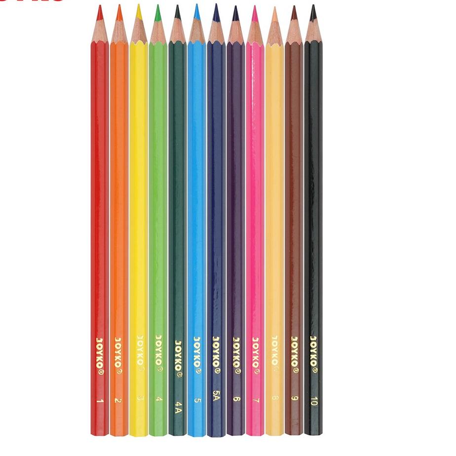 

Berkualitas! Joyko Pensil Warna Dengan Metal Case Color Pencils Hexagonal Grip ,.