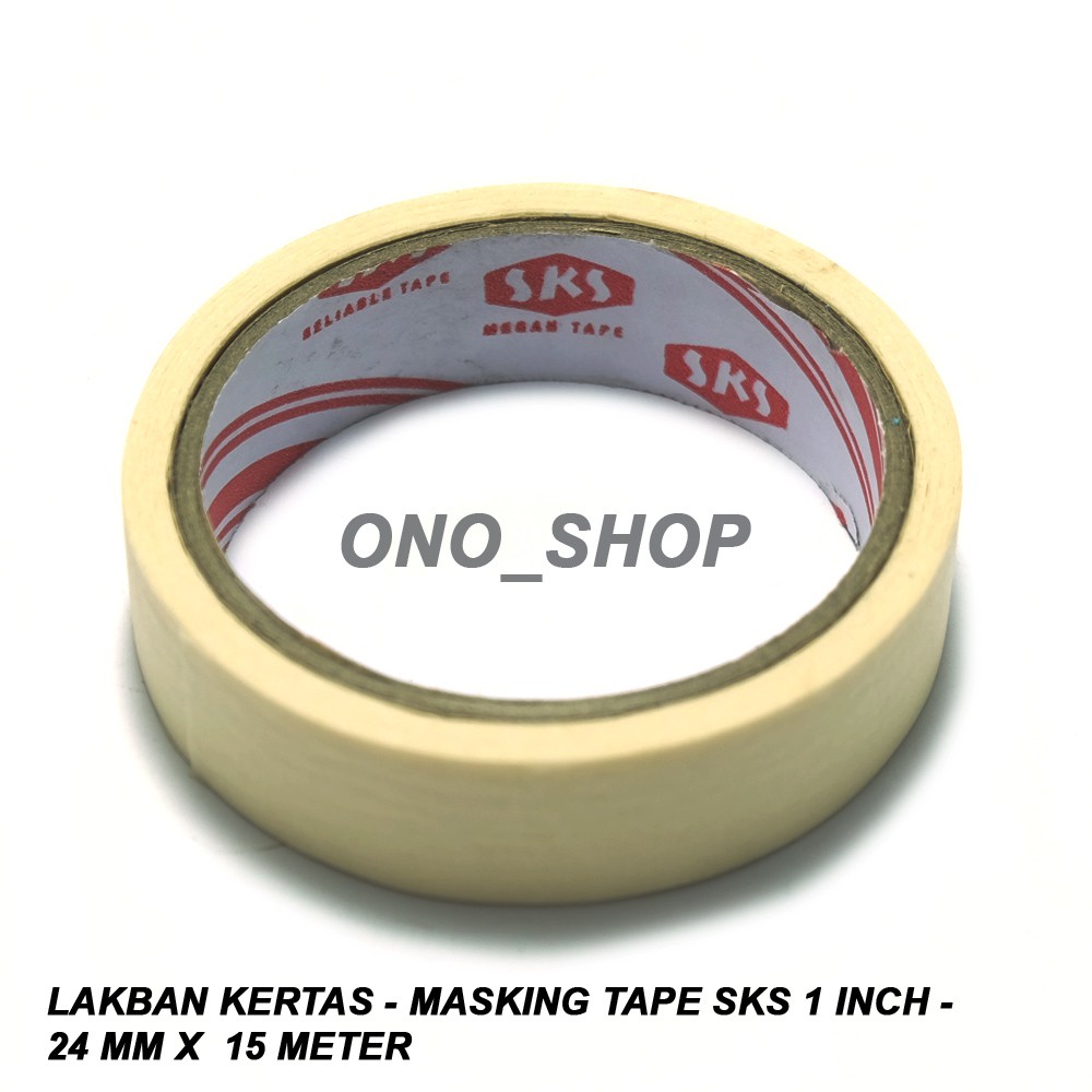 

Lakban Kertas - Masking Tape SKS 1 Inch - 24 mm x 15 Meter