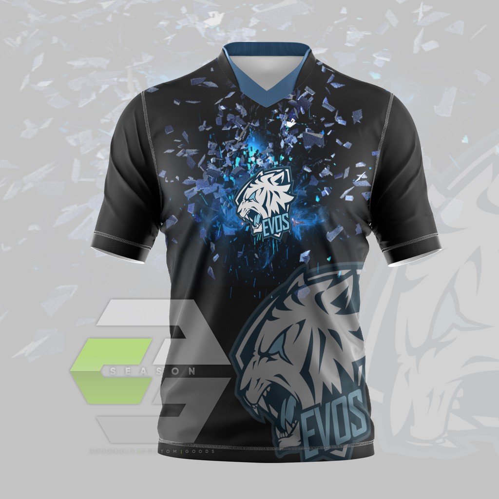 Jersey Baju Kaos Pria Evos gaming untuk gamers free fire mobile legend Custom Premium Keren Murah