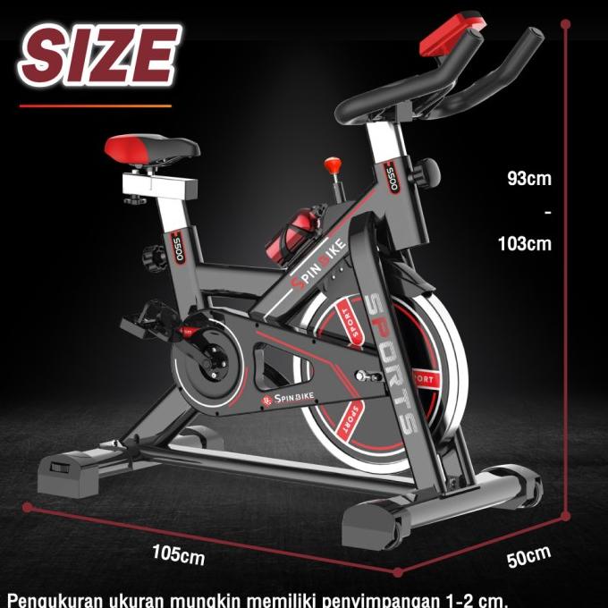 Spin Bike / Spinning Bike / Sepeda Statis Fitness Model S-500 - Black Ss46546