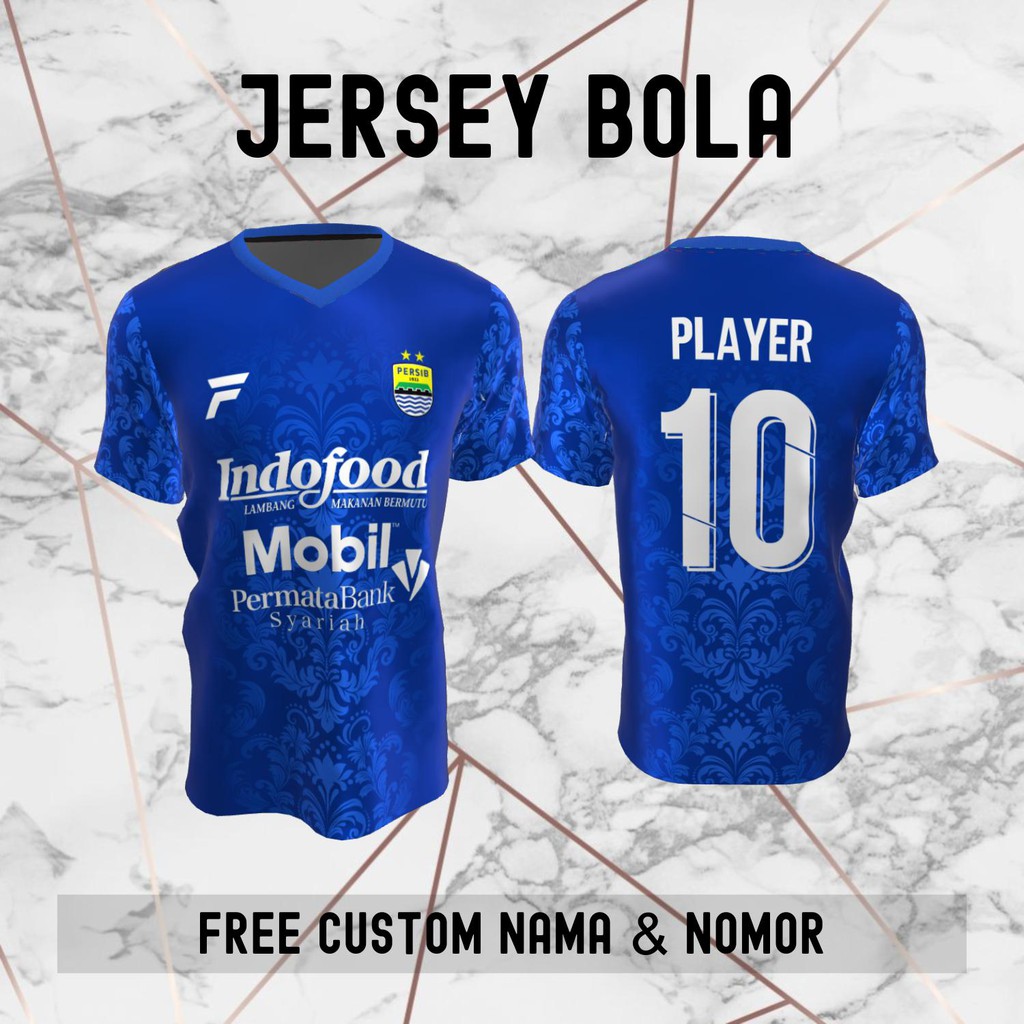 Jersey Batik Persib Bandung Klub Bola Baju Kaos Custom Nama dan Nomor Punggung - 1070