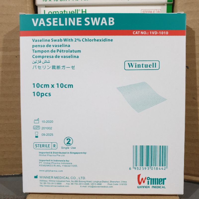 Vaseline Swab 10cm x 10cm Seperti Lomatuell Sofratulle Supratul Sufratul Sufratulle