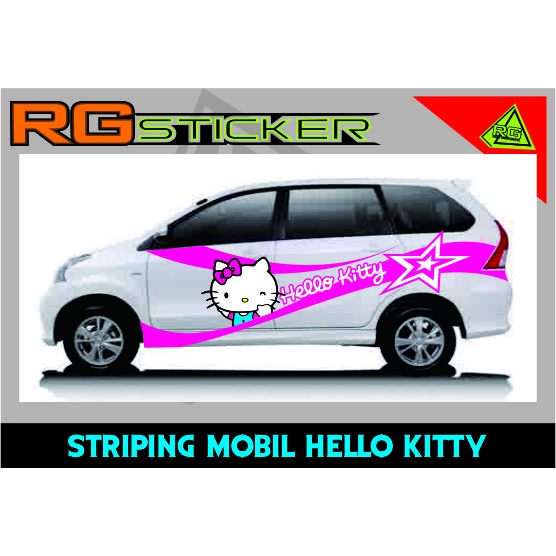 stiker striping hello kitty mobil avanza ertiga calya sigra dll