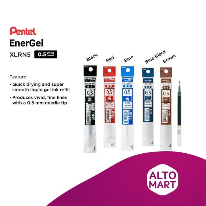 

MURAH Pentel Energel XLRN5 Refill 0.5 mm LRN LRN5 Isi ulang Gel Pen Pulpen - Red