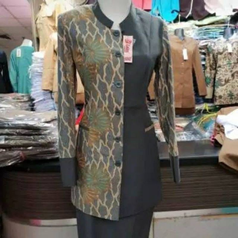 blazer batik lolani set rok