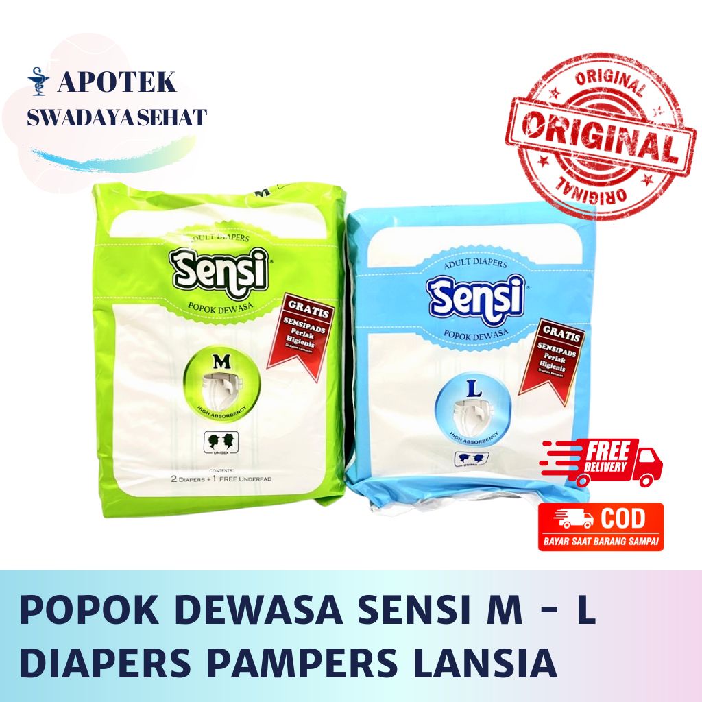 POPOK DEWASA SENSI Ukuran L - M Isi 2 - Pampers Diapers Popok Dewasa Lansia