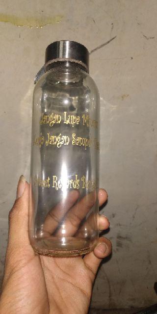 Souvenir Botol Minum Kaca Beling Custom Kemas Tile