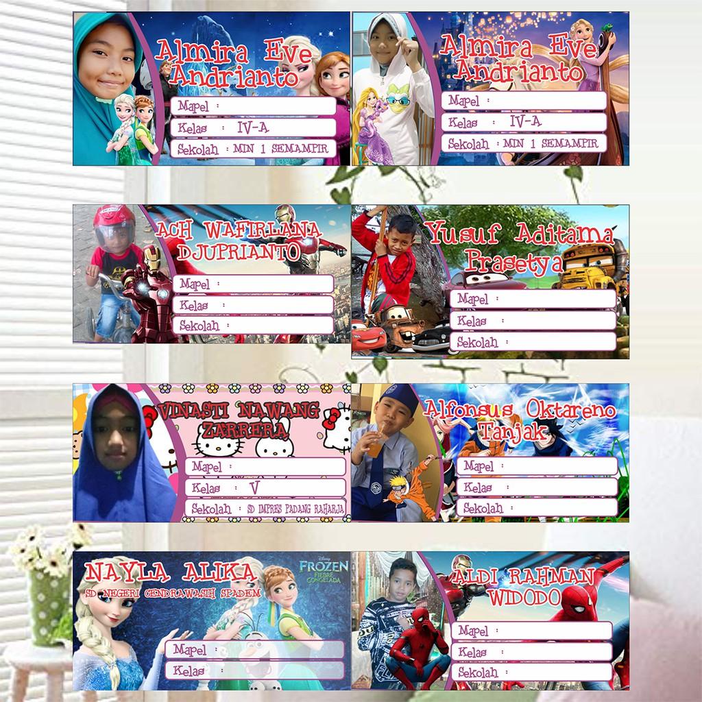 

READY!!!! BISA COD STICKER LABEL KARAKTER ISI 24 PCS NAMA,KELAS,BAHAN STIKER BISA DITULISI