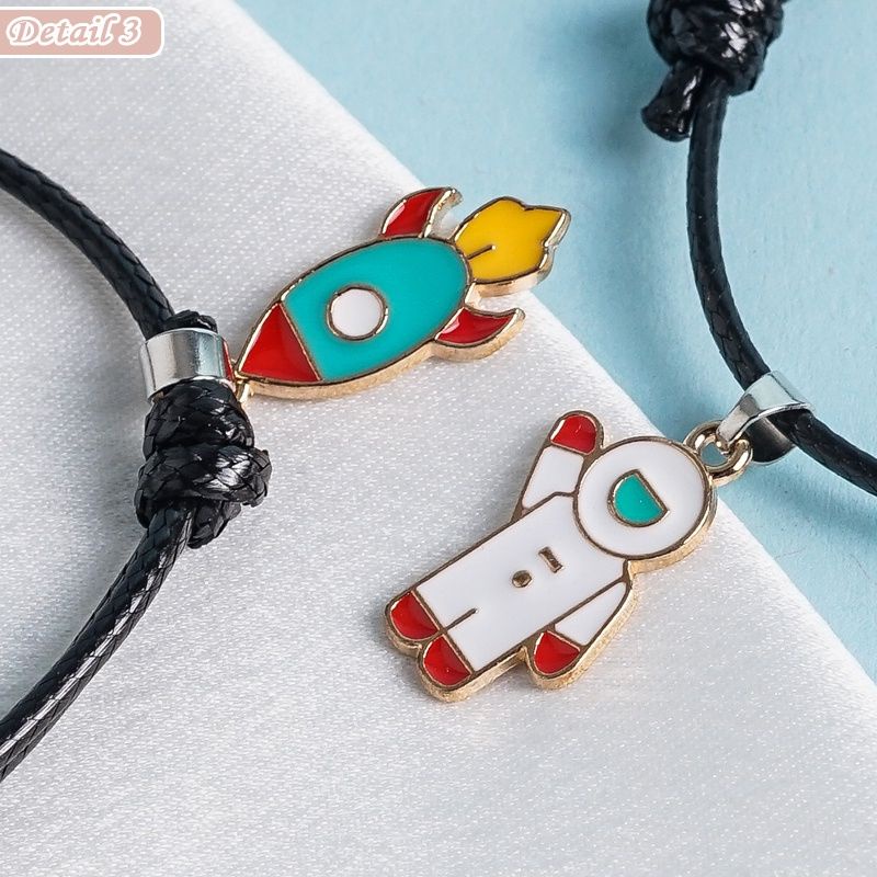 [COD] Gelang Tangan Korea Lucu Dengan Gantungan Roket dan Astronot Cute Untuk Pria Wanita Unisex Couple Gelang Tali Korea