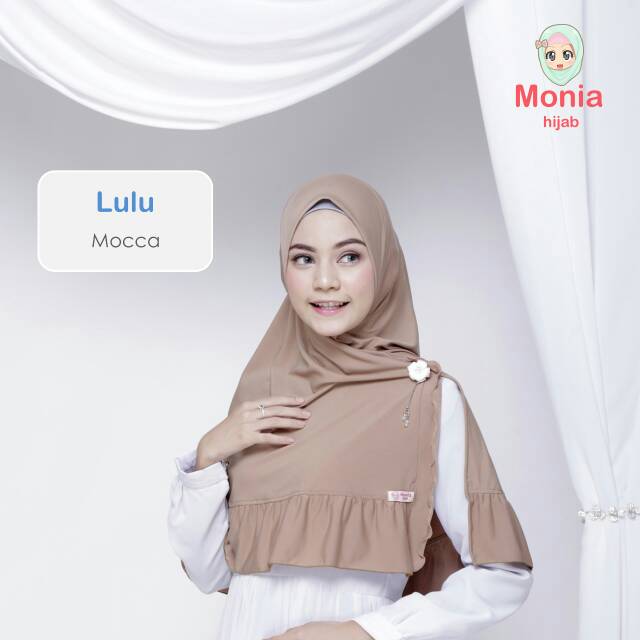 Monia Hijab Kids Jilbab Anak Usia 11tahun-keatas size L Jilbab Lulu warna Moca Kerudung paling Laris