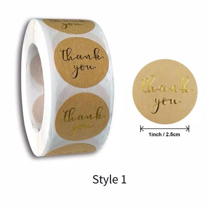 

Pati | Sticker Thank You Kraft Polos / +-500Pc / Hiasan