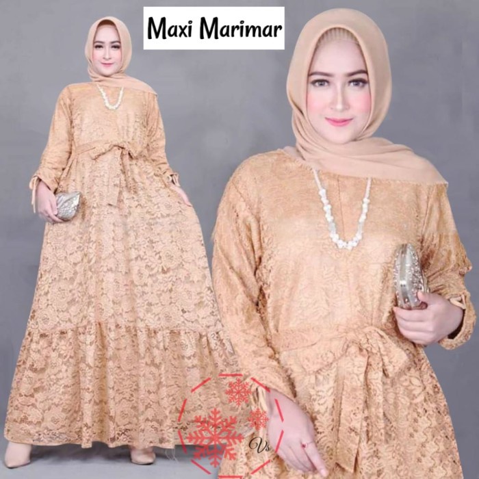 Gamis wanita Femme Ols - Maxi Marimar / Baju Gamis Wanita Brukat Extra Jumbo - Coksu, XXL jumbo term