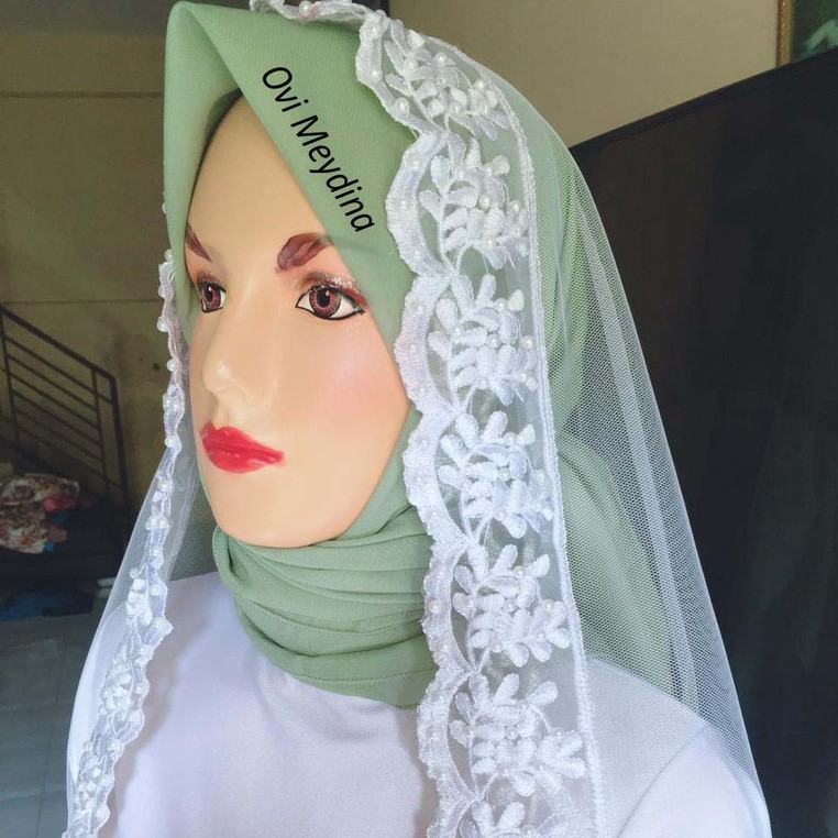 Veil Pengantin Renda Mutiara / Slayer Pengantin Renda Mutiara-1
