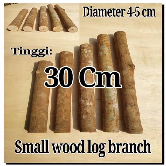 Small Wood Log Branch Diameter 4-5 Cm Tinggi 30 Cm Bahan Craft Diy