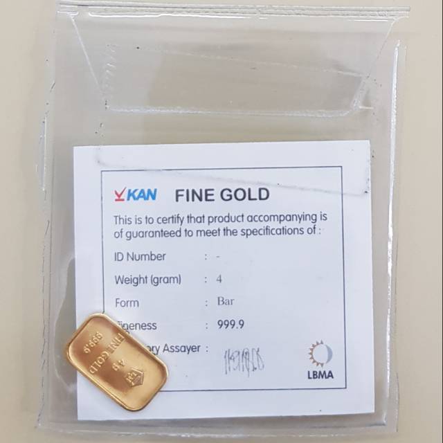 LOGAM MULIA EMAS ANTAM 4 GRAM/ 4GRAM/ 4 GR/ 4GR.