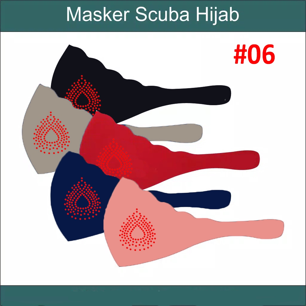 Masker scuba Hijab Mote Berlian Washable 1