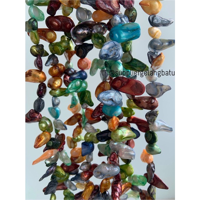 kerikil KERANG KESHI MULTICOLOUR tetes OVAL fresh water shell BAROK