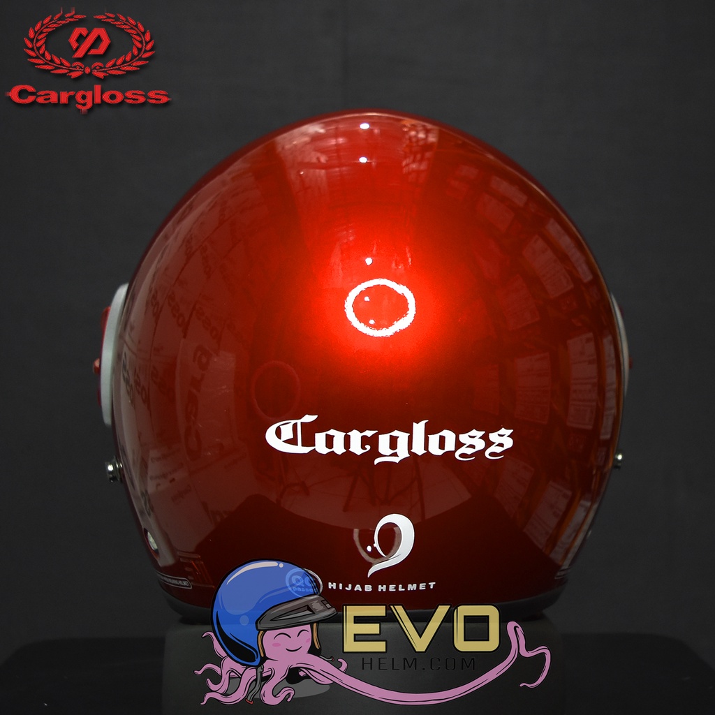 HELM CARGLOSS YRH HIJAB &quot;ORI&quot; - DEEP RED MET GLOSSY ORIGINAL HELM CARGLOSS HIJAB WANITA TERBARU
