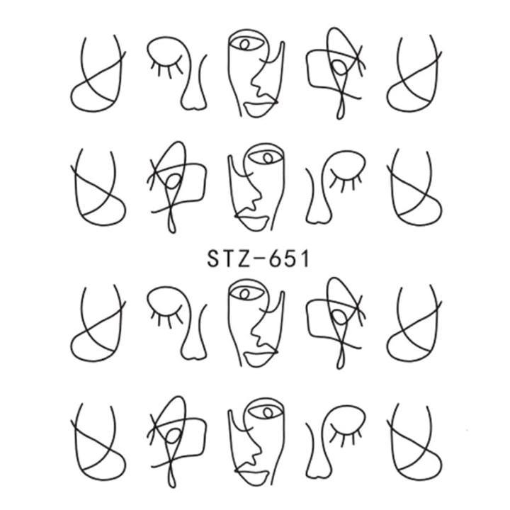 NAIL ART STICKER ABSTRACT FACE TRIBAL FLOWER STIKER BUNGA NAIL ART STICKER / KUKU / KUTEK