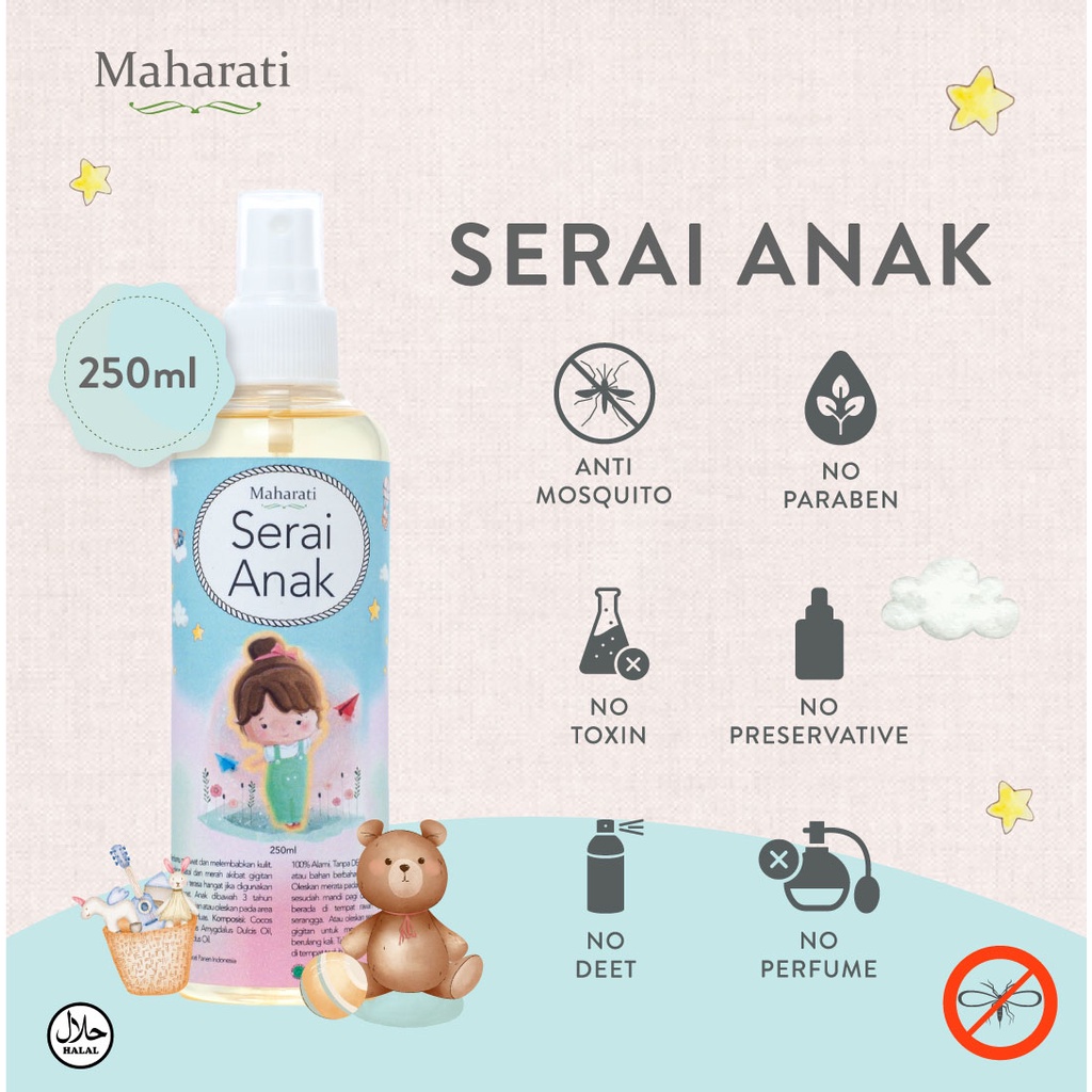 Maharati Serai Anak 250ml | Anti Nyamuk dan Serangga Anak Alami