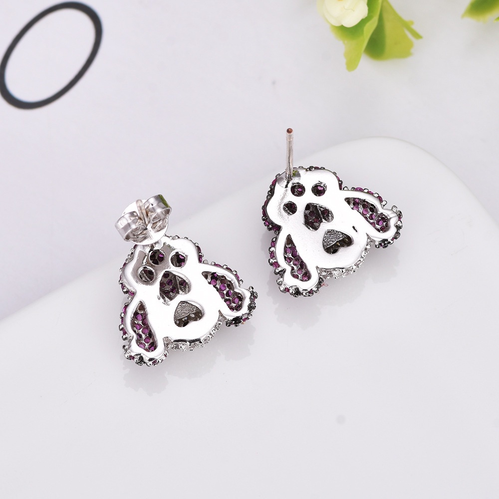 Anting Desain Hewan Husky Bahan Zirconia Untuk Hadiah