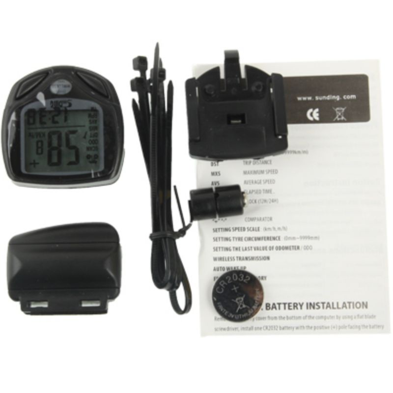 SUNDING Speedometer Sepeda Wireless Display LCD - SD-548C - Black