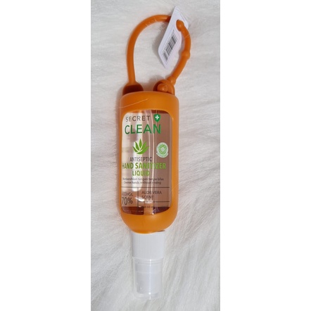 Secret Clean Hand Sanitizer Liquid 60 ml (spray) plus Gantungan Silicone