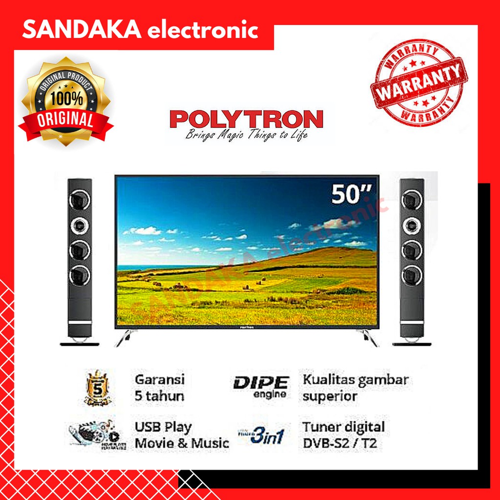 POLYTRON LED TV 50TS873 - TV POLYTRON CINEMAX 50 INCH