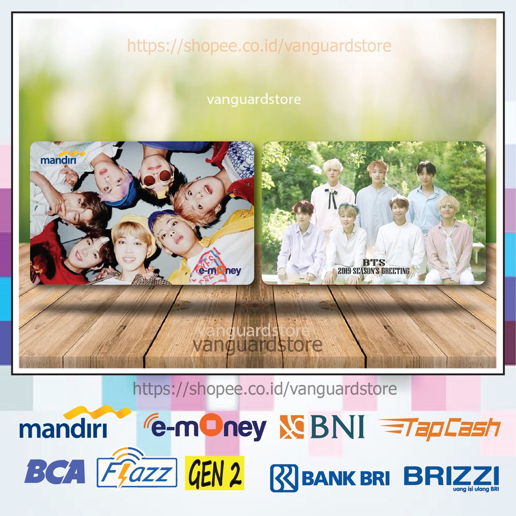 KARTU E MONEY E TOLL KPOP BTS BOY BAND 2 EMONEY MANDIRI FLAZZ BCA BNI TAPCASH BRIZZI BRI-2 SISI