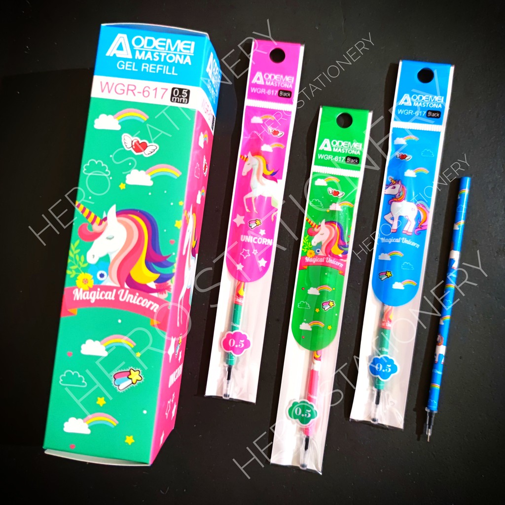 

Refill pen gel kuda pony unicorn 0.5 mm . 20 unit