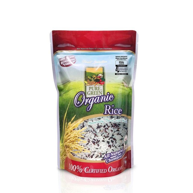 

Puregreen Organic Rice Beras Organik Beras Hitam Kombinasi (Black Mixed Rice) 1 kg