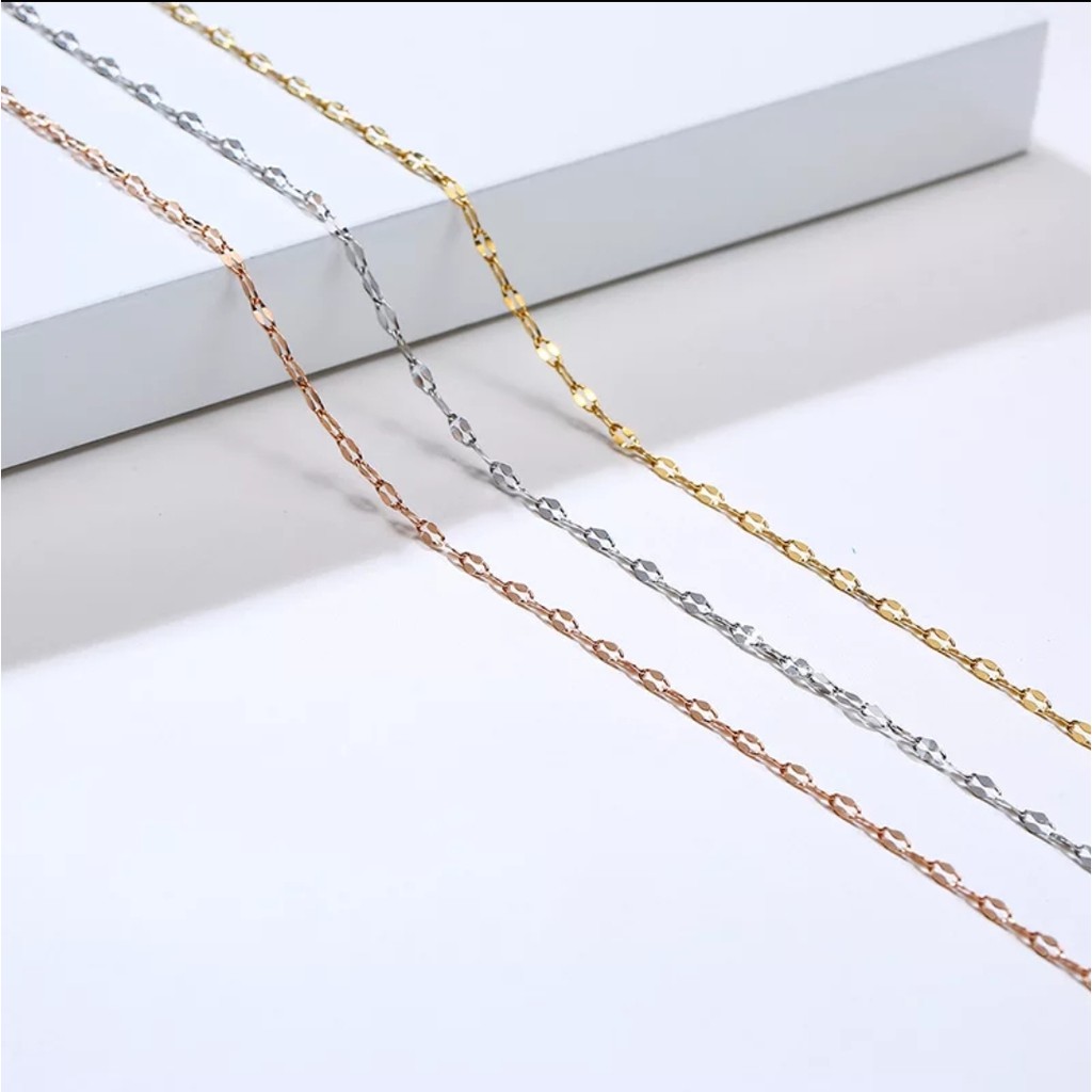 Kalung Titanium Unisex Jenis Rantai Pecah Kopi Warna Rose Gold, Gold dan Silver