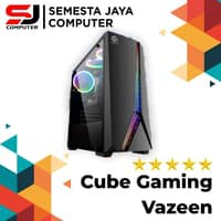 CASING CUBE GAMING VAZEEN BLACK AND WHITE-SIDE TEMPERED