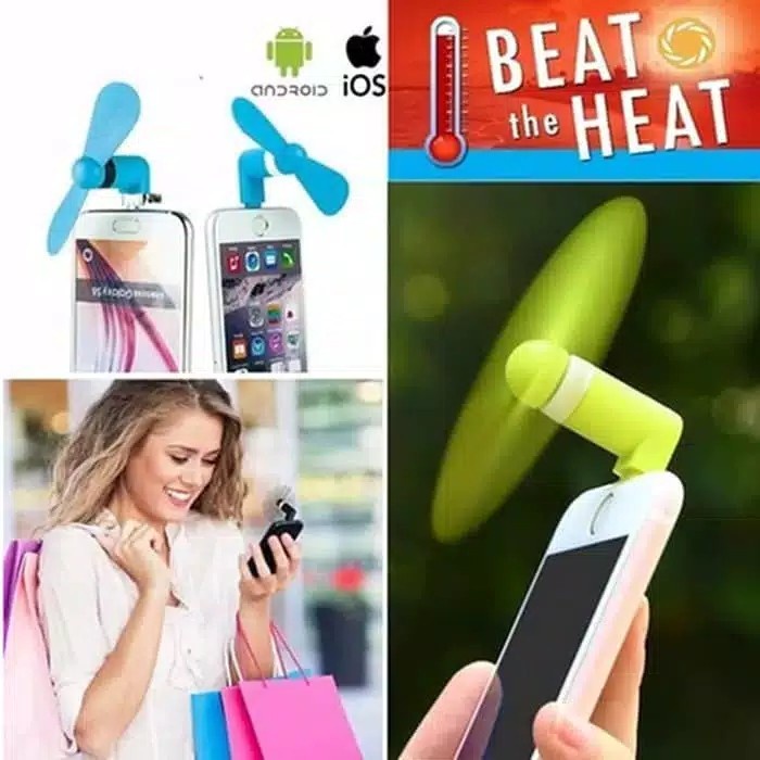 Kipas Angin Mini USB Powerbank / Micro Usb / Type C V8 Portable Fan Colokan HP Tipe C Smartphone Han