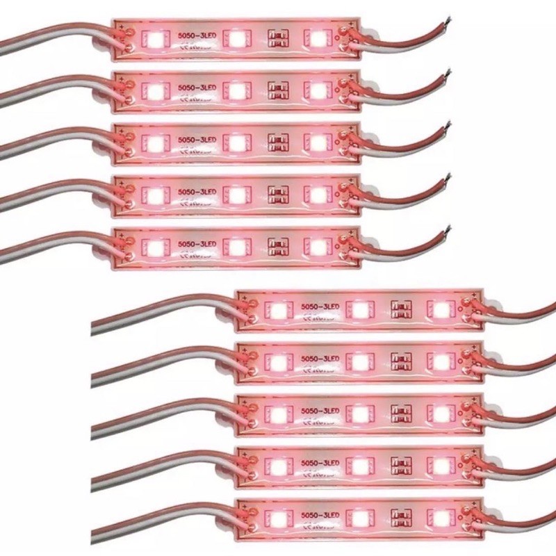 【checkout Rp1000】LAMPU LED MODUL 3 MATA STRIP MODULE LED CHIP DC12 VOLT -1.4 WATT PER 1 PCS LAMPU