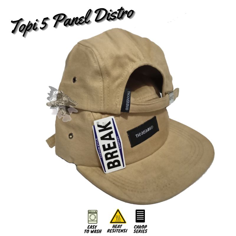 Topi Pria Wanita Distro Thanksinsomnia Cream Snapback Topi 5 Panel Distro Branded