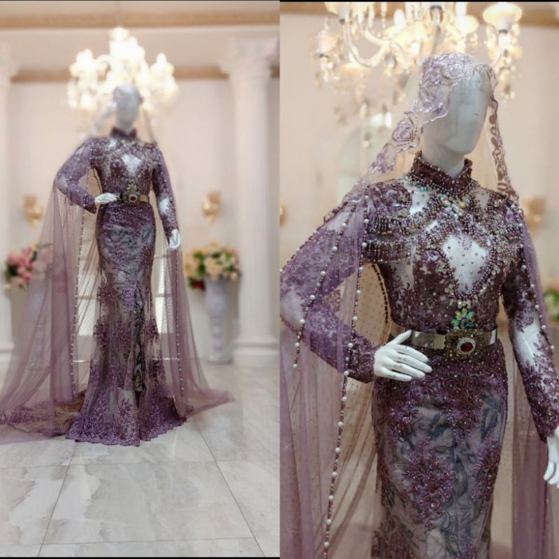 TERBARU KEBAYA PENGANTIN MEWAH SEMATA KAKI BEREKOR//BAJU WEDDING MODERN//KEBAYA