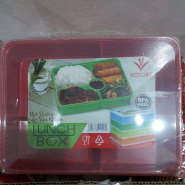 Kotak Makan Catering - Victory Lunch Box 5 Sekat - Red