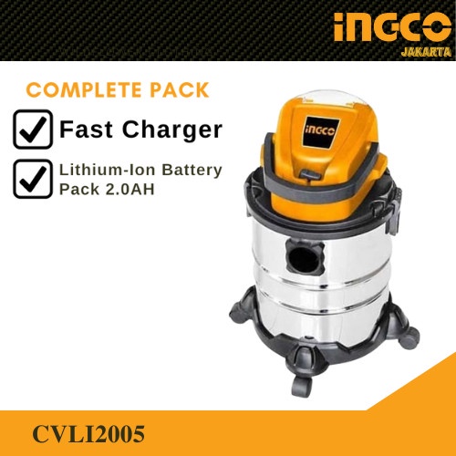 VACUUM CLEANER CORDLESS 20V VACUM CLEANER 20L PACK 2.0A INGCO CVLI2005