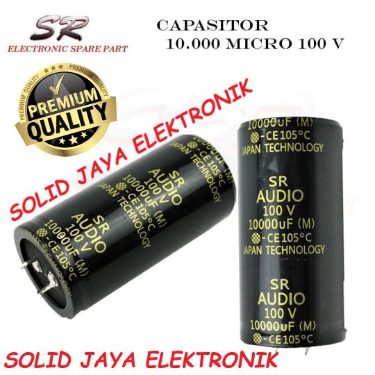 CAPASITOR ELKO 10000 UF 100 V ELCO SR AUDIO KAPASITOR 10000UF 100V MIKRO VOLT ASLI ORIGINAL MURNI