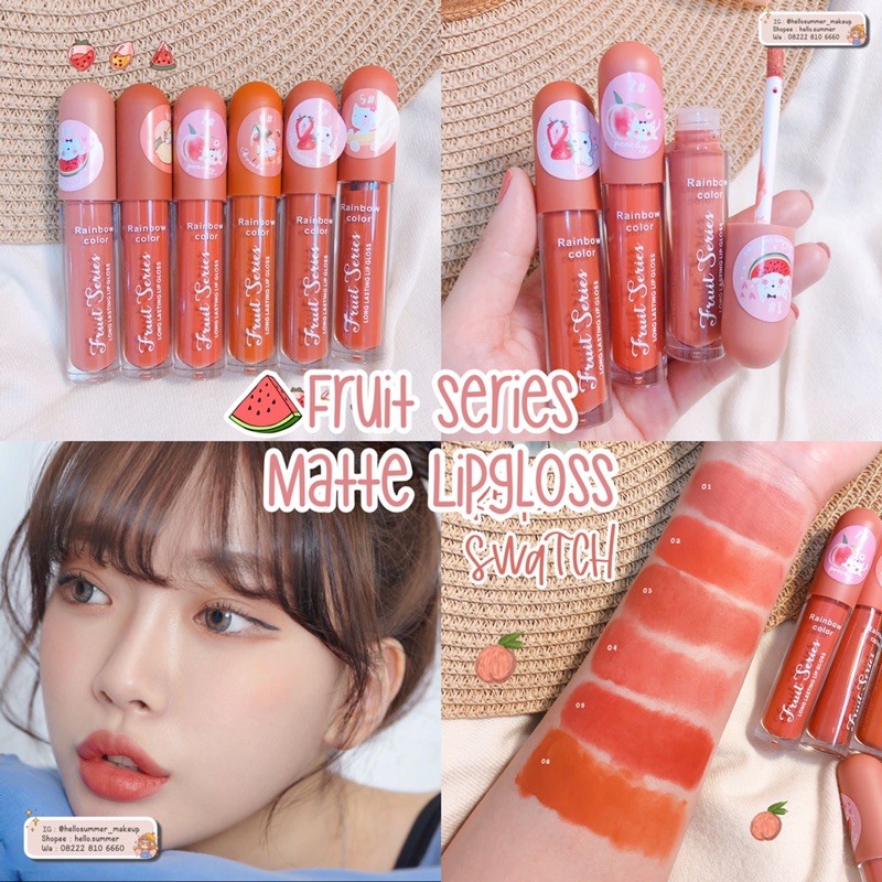 [ORI THAILAND] Rainbow Color Fruit Series Matte Lipgloss