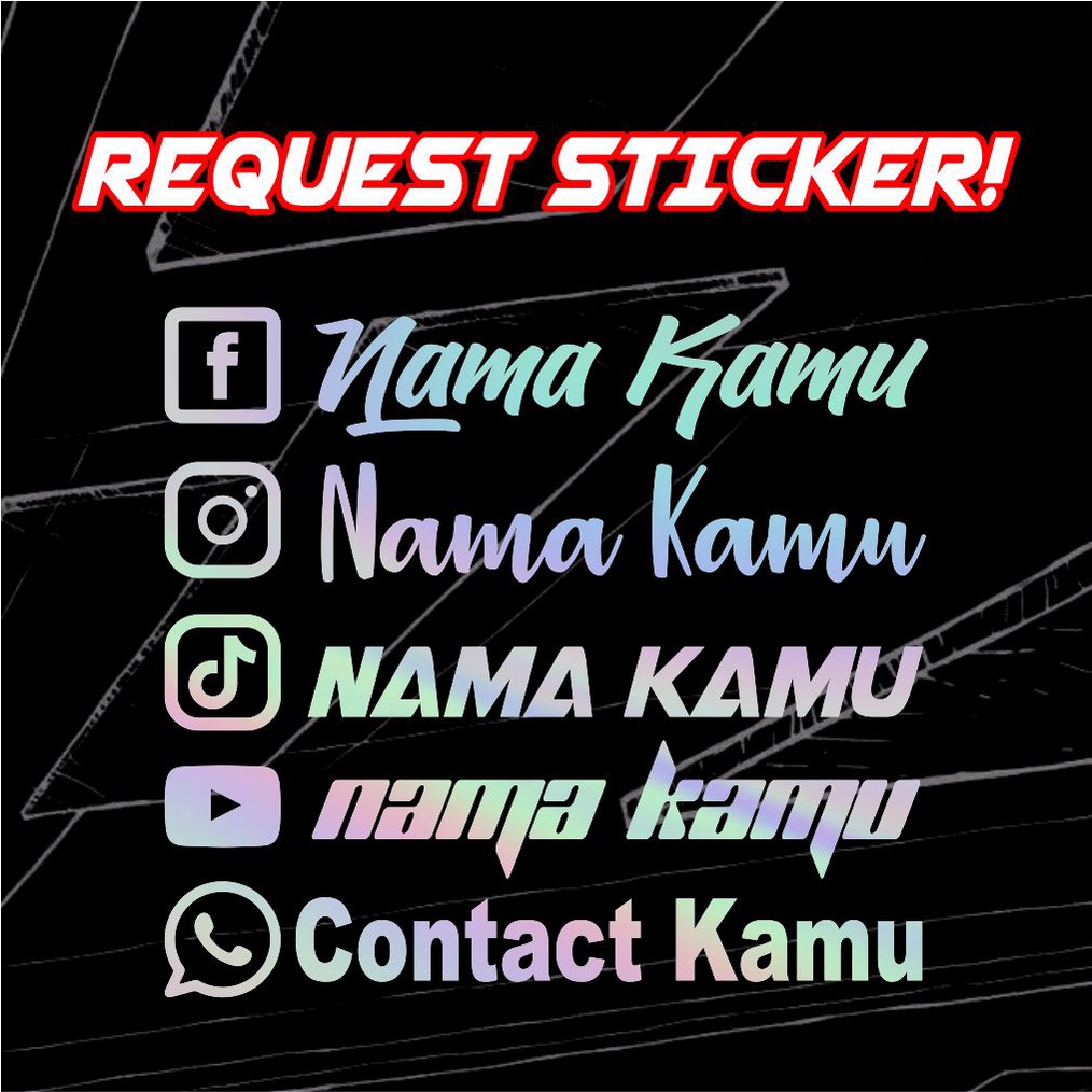 STICKER CUSTOM NAMA HOLOGRAM